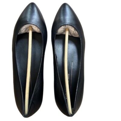 Ecco Shape Pointy Ballerina Classic Black Flat Size 9-9.5 US NIB