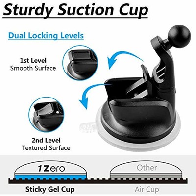 Sturdy Vehicle Mounts Sticky Gel Suction Cup GPS Ball (Pack Of 2) For Garmin Car
