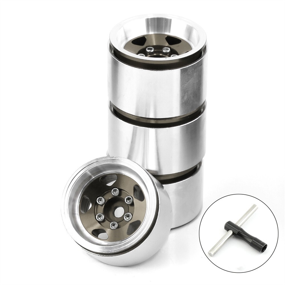 4PCS 1.0 Inch Aluminum Alloy Rims for 1/18 TRX-4M SCX24 FMS RC Car Crawler