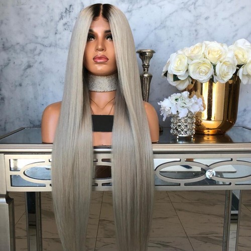 Women Fashion Human Hair Wig Body Wavy Full Wigs Natural Black