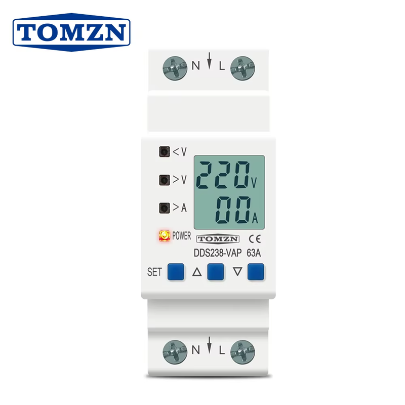 Din Rail Adjustable Over Under Voltage Protective Device Protector Current Limit