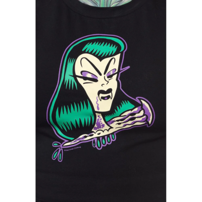 Sourpuss Undead Crop Top Rockabilly Gothic Pin Up Retro Tattoo Derby