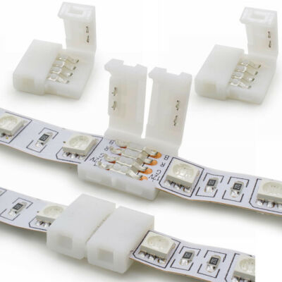 10pcs 10mm 4-pin Solderless Clip Coupler Connector for 5050 RGB LED Strip Light