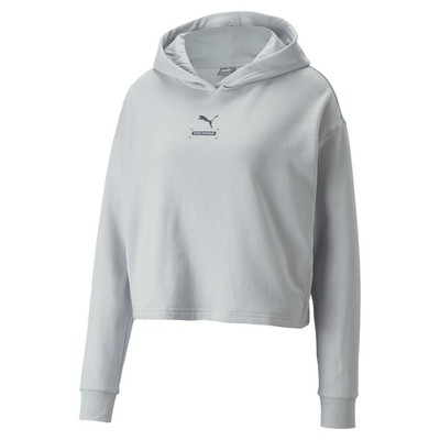 Женская повседневная верхняя одежда Puma Better с капюшоном и пуловером серого цвета 67003380