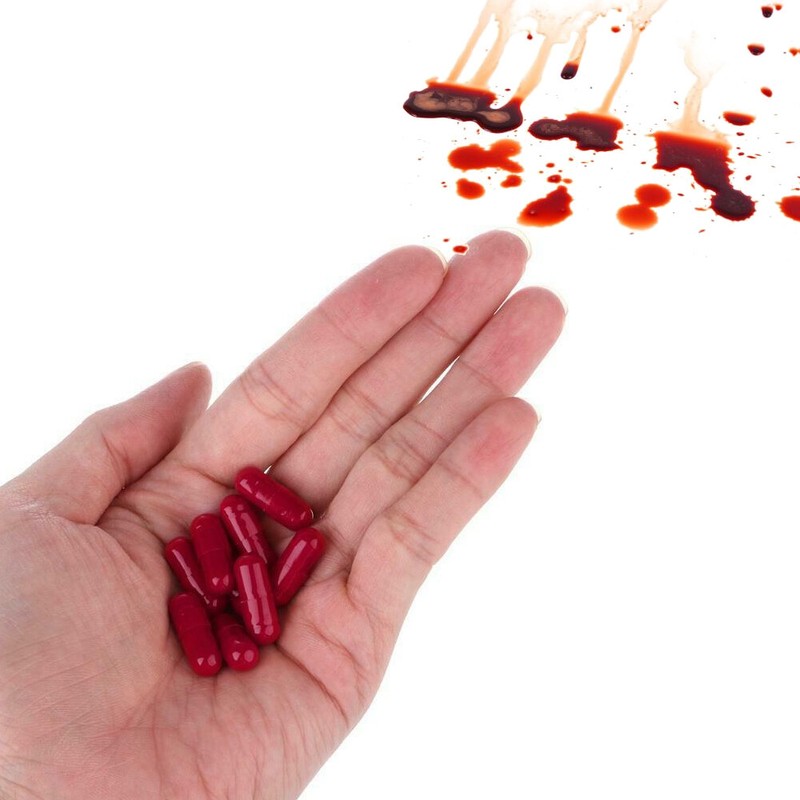 9Pcs fake blood capsules pill halloween makeup prank toy vampire fancy