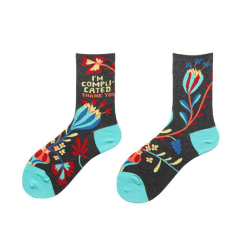 NEU Damen Baumwolle Crew Socken Warme lustige Kletterpflanze Jacquard Dress Sock – Bild 8
