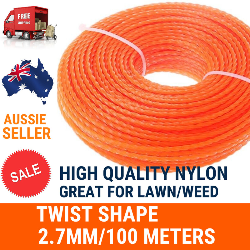 Commercial Spiral Twist Trimmer Line 2.4mm, 2.7mm, 3.0mm Whipper Snipper Cord