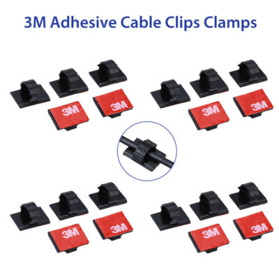 Lot of 20 Self-Adhesive 3M Wire Tie Cable Clamp Clip Holder For Car Dash Camera
