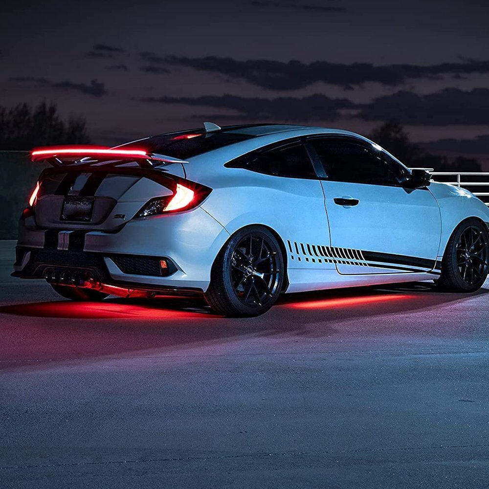 Carbon Fiber LED Car Tail Brake Light Strip Rear Spoiler Lip