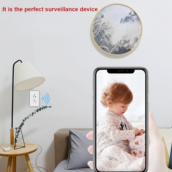 AC Wall Outlet Home Security Nanny Camera WiFi IP Night Vision Camera 1080P HD - Image 6
