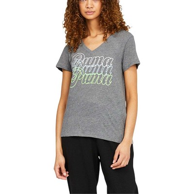 

Футболка Puma Triple Graphic V-Neck с коротким рукавом женская серая повседневная 670511-03, Grey