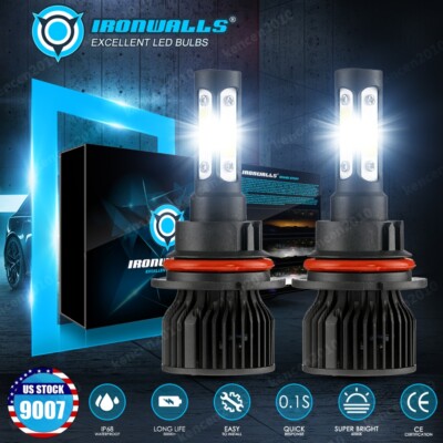 4-sides HB5 9007 LED Headlights LED Lights Bulbs Kit High Low Beam Super Bright