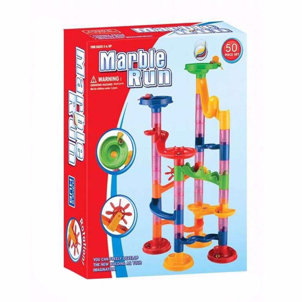 DIY Marble Run Coaster Maze Toy - Hanmun DIY Marble Race Toy 50 Piece