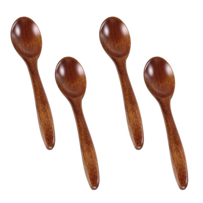  4 Pcs Honey Spoons Friendly Table Kitchen Utensil Coffee Stirring Wooden