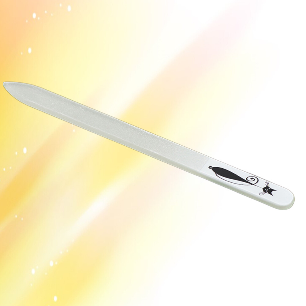 1PC Nail File Sanding Crystal Printing Glass Emery Board for Girls Lady