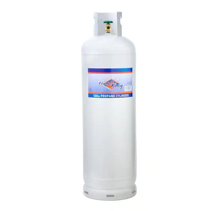 100 lb Empty Steel Propane Cylinder Tank with POL Valve Outdoor Grill or Heater
