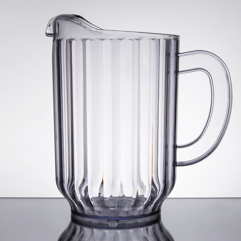24 PACK Clear 60 Oz Plastic Round Bar Restaurant Water Soda Beer Serving Pitcher