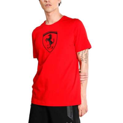 

Футболка с коротким рукавом Puma Ferrari Race Shield Crew Nec, мужская повседневная футболка размера, Красный, Puma Ferrari Race Shield Crew Nec Short Sleeve T-Shirt