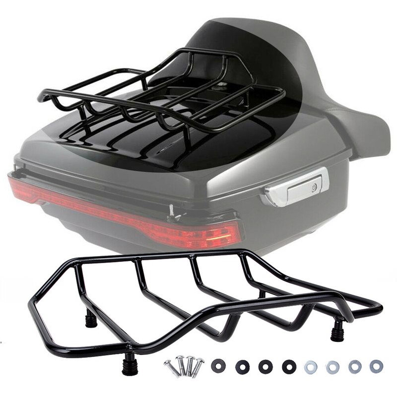 Black Tour Pak Pack Luggage Top Rack For Harley Touring Road King Street Glide