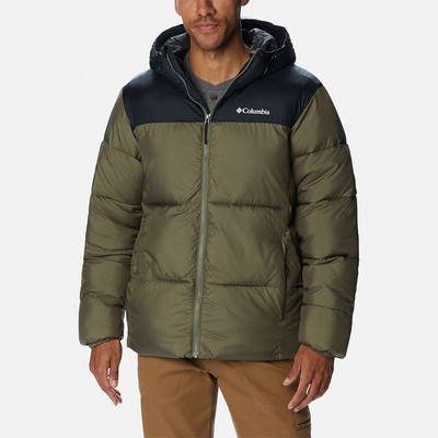 

Мужская куртка Columbia Puffect с капюшоном каменно-зеленый/черный, Columbia Puffect Hooded Jacket