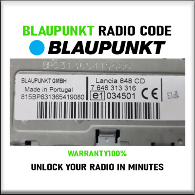 BLAUPUNKT RADIO CODE UNLOCK STEREO FITS CARS FORD NISSAN BMW OPEL 14 PIN SERVICE