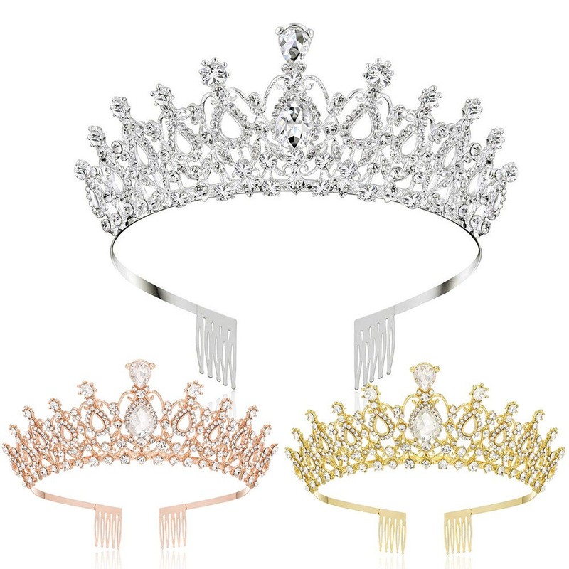 Ful Queen Princess Vintage Crystal Crown Wedding Hair Accessories
