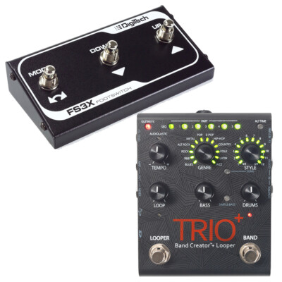 DigiTech Trio+ Plus Band Creator Looper Guitar Effects Pedal & FS3X Footswitch
