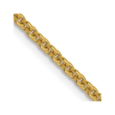 Pre-owned Skyjewelers Real 14kt Yellow Gold 1.95mm Round Cable Chain; 20 Inch; Lobster Clasp