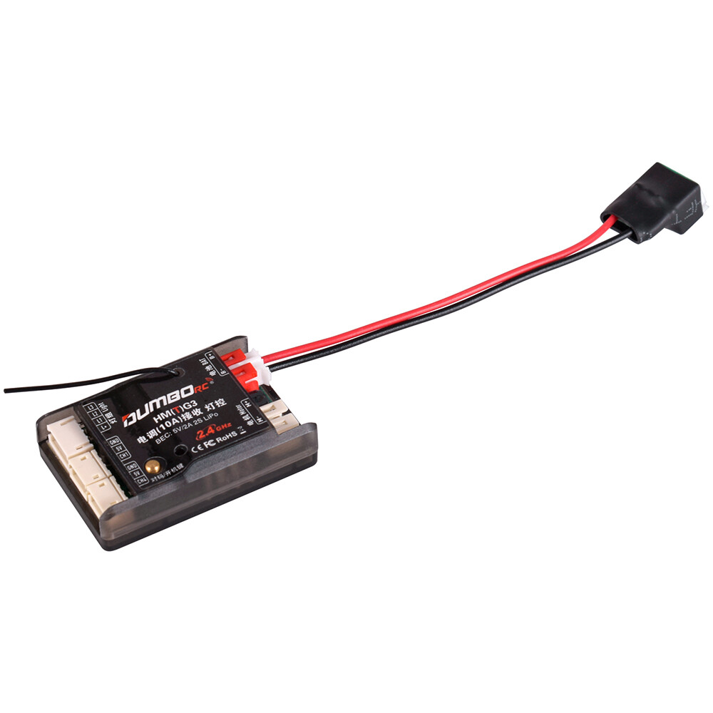 DUMBORC 3in1 Receiver 2.4Ghz 10A ESC with Gyro Light Controller for RC Car Boat