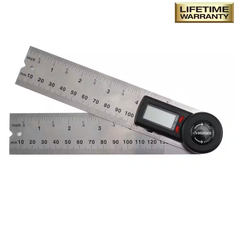 Husky Digital Angle Finder 5in Stainless Steel Protractor Measuring Tool