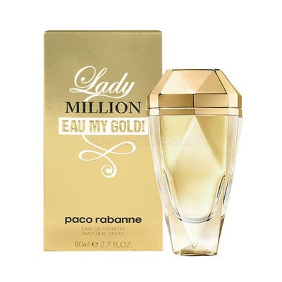 LADY MILLION EAU MY GOLD By Paco Rabanne  Eau De Toilette Spray 2.7 oz/80 ml NIB