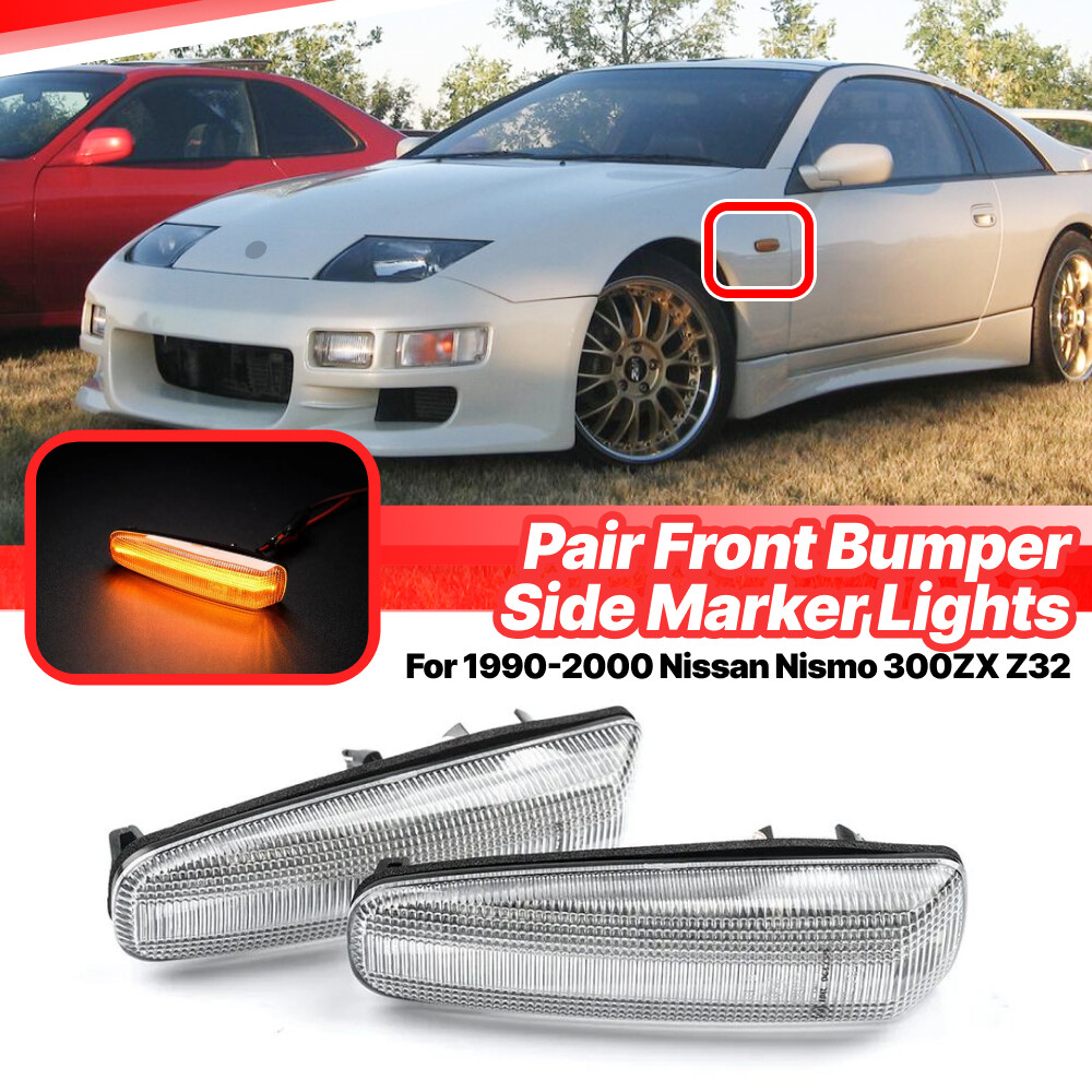 Sequential Side Marker Turn Signal Light Clear For 90-00 Nissan