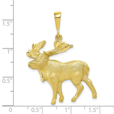 Pre-owned Skyjewelers Real 10kt Yellow Gold Moose Charm