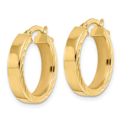 Pre-owned Superdealsforeverything Real 14kt Yellow Gold Polished Hoop Earrings