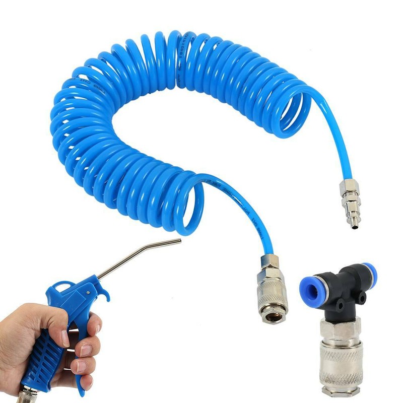 Air Duster Blow Gun + 5m Recoil Hose Truck Lorry Dust Blower Clean Nozzle