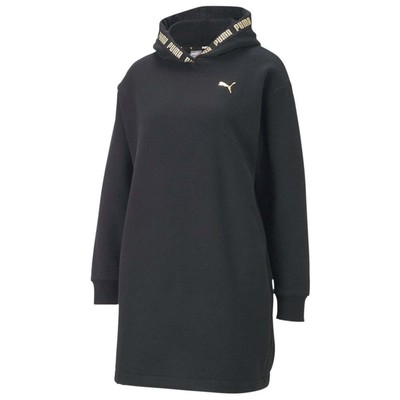 

Puma Metallic Nights Платье с капюшоном Женское Размер  Пальто Куртки Верхняя одежда 587146, Черный, Puma Metallic Nights Hooded Dress