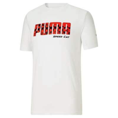 

Puma Speed Cat Клетчатый Флаг Графический Круглый Вырез Короткие Рукава Футболка Мужская Белая, Белый, Puma Speed Cat Checkered Flag Graphic Crew Neck Short Sleeve T-Sh