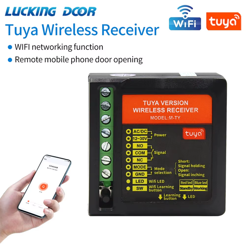 Tuya Smart 2.4G Wifi Wireless Gate Door Opener Relay Switch Receiver Exit Switch