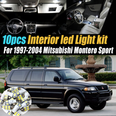 10Pc Car Interior LED White Light Bulb Kit for 1997-04 Mitsubishi Montero Sport