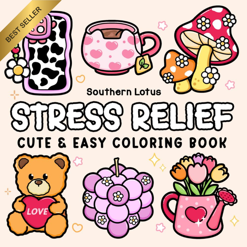 Stress Relief: Coloring Book for Adults and Teens, Bold and Easy Designs for Rel