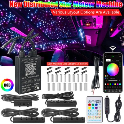 720XCAR HEADLINER METEOR STAR LIGHT KIT ROOF SHOOTING CEILING LIGHTS FIBER OPTIC
