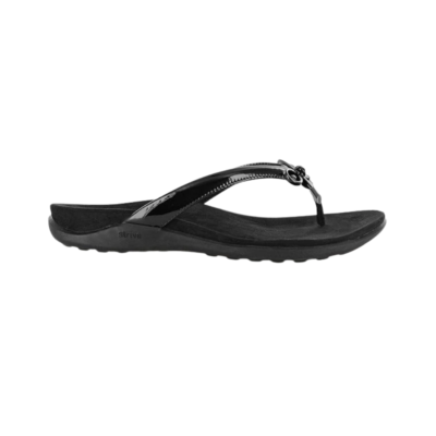 Strive Island – Women's Black Orthotic Arch Support Leather Sandal