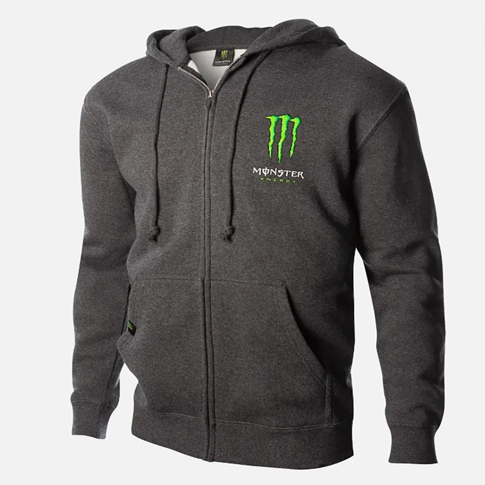 Monster Energy Charcoal Hooded Sweatshirt Full Zip Hoodie Monster Mayhem - XL
