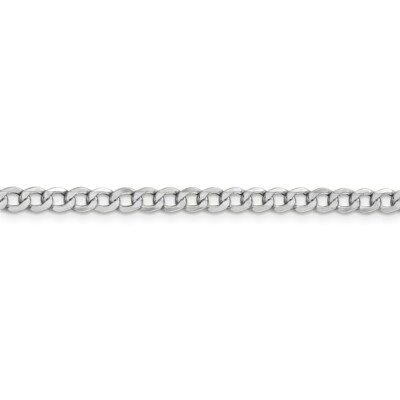 Pre-owned Superdealsforeverything Real 14kt White Gold 4.3mm Semi-solid Curb Link Chain Chain Bracelet; 8 Inch