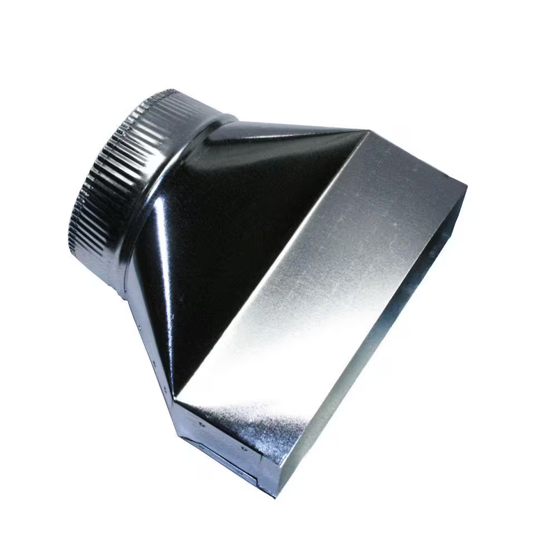 3-1/4 In. X 10 In. To 7 In. Round Galvanized Steel Silver Duct Transition