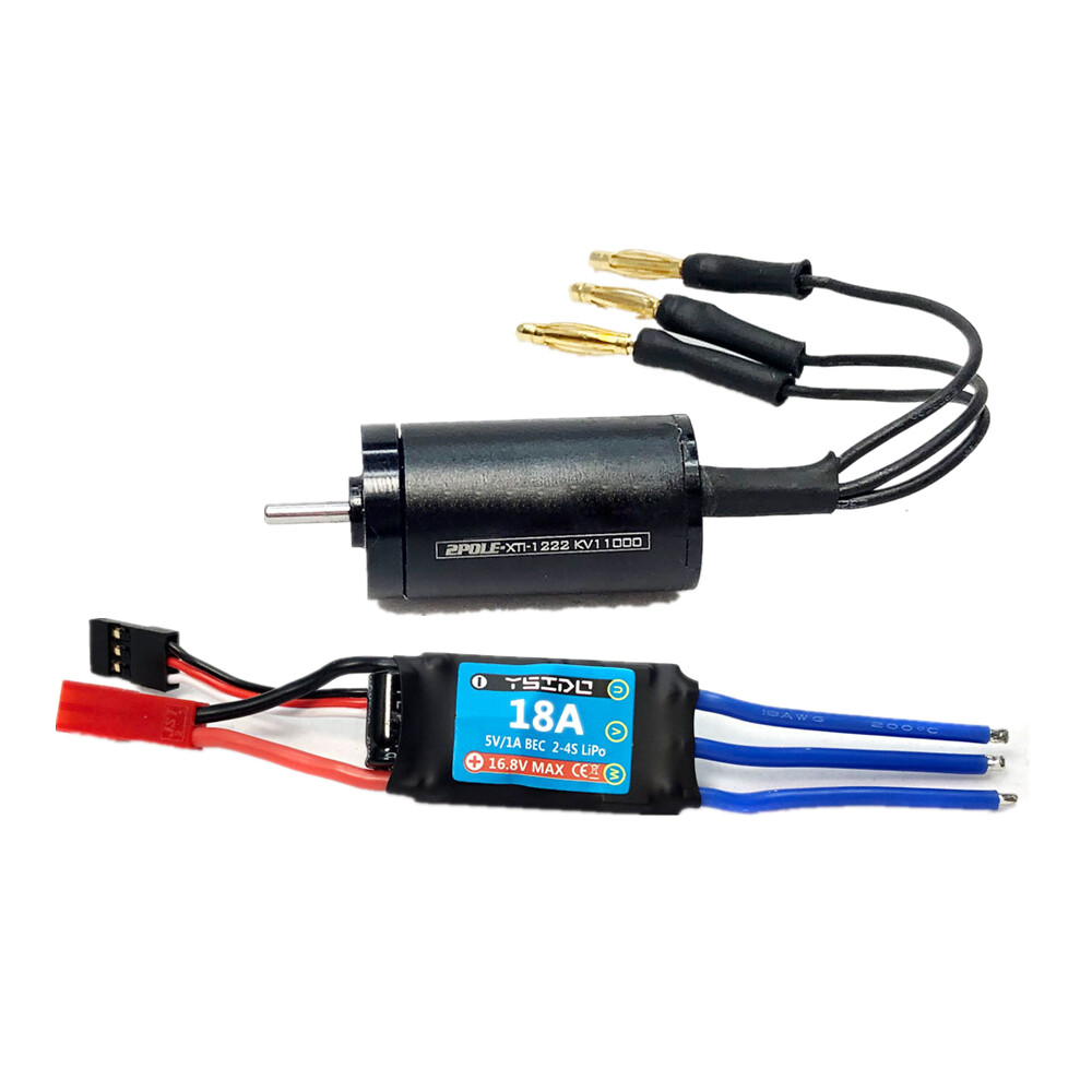 Waterproof 18A ESC + 1000KV 2 Poles Brushless Motor For 1/24 1/28 1/32 RC Car