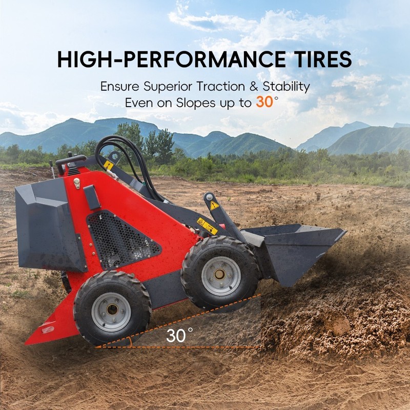 Mini Wheel Skid Steer Loader with 13.5HP Power