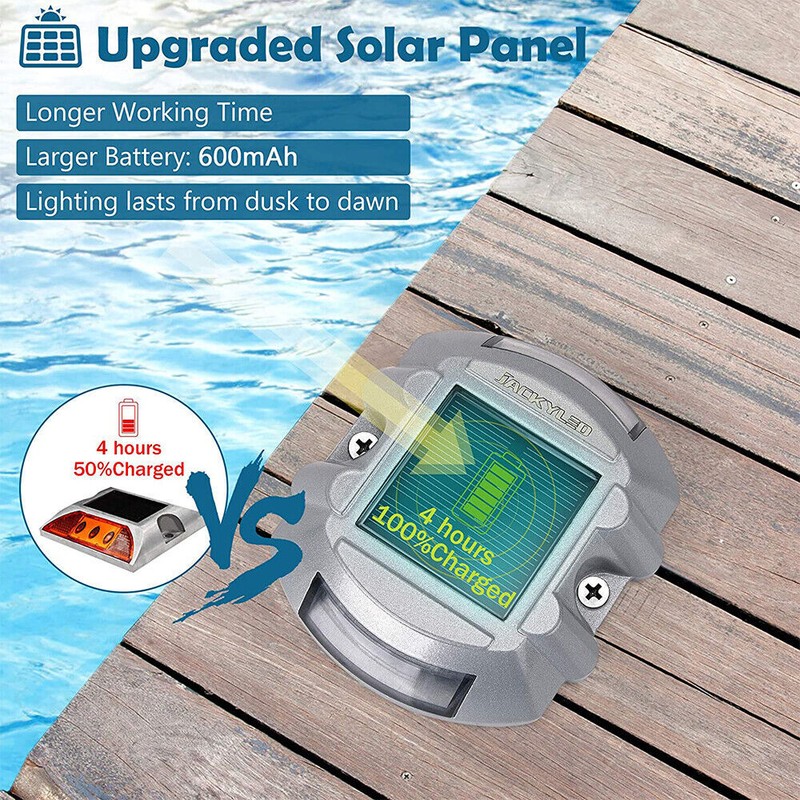 IP67 Solar Dock Light Pathway Warning Driveway Marker Lamp Path Deck Lights