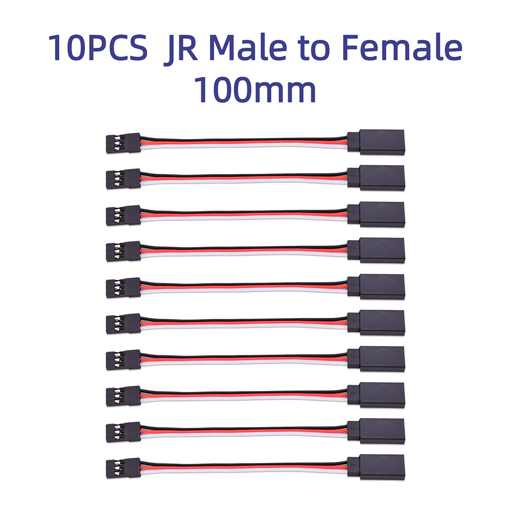 10x 100/150/200/300/500mm Servo Extension Cable For RC Futaba JR Male to Female
