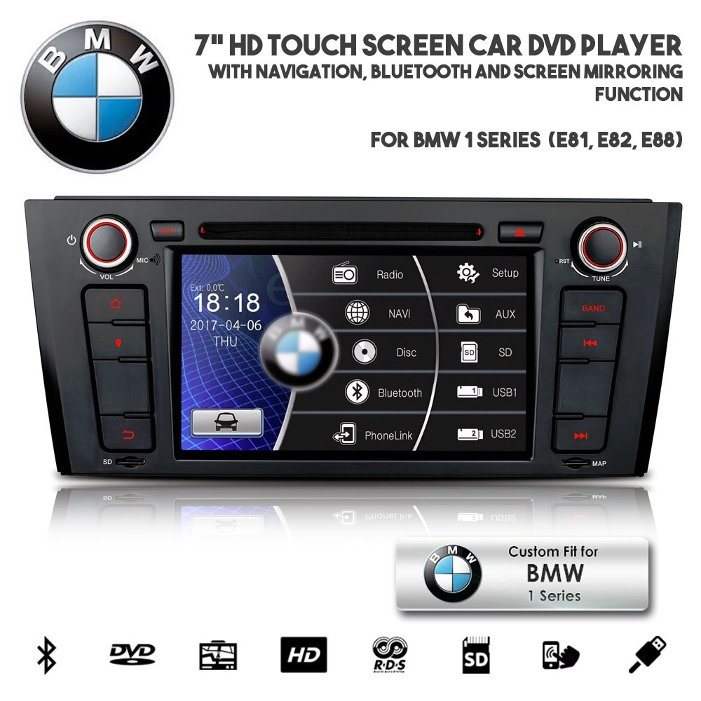 BMW 1 Series Car Audio CD DVD Player GPS Radio USB SD AUX Bluetooth
